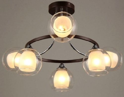 Люстра потолочная шестирожковая Мелодия Света Колесо Е27 Кофейный картинка 